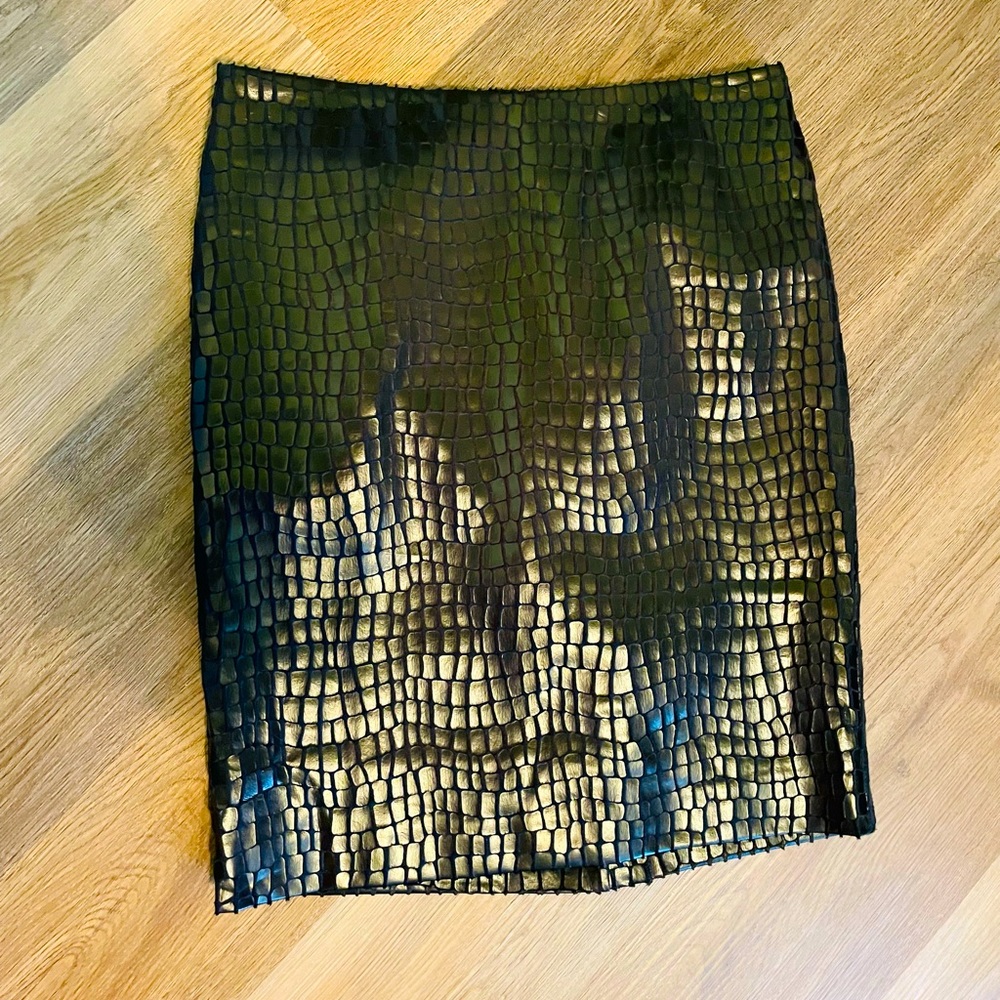 Ann Klein crocodile print skirt